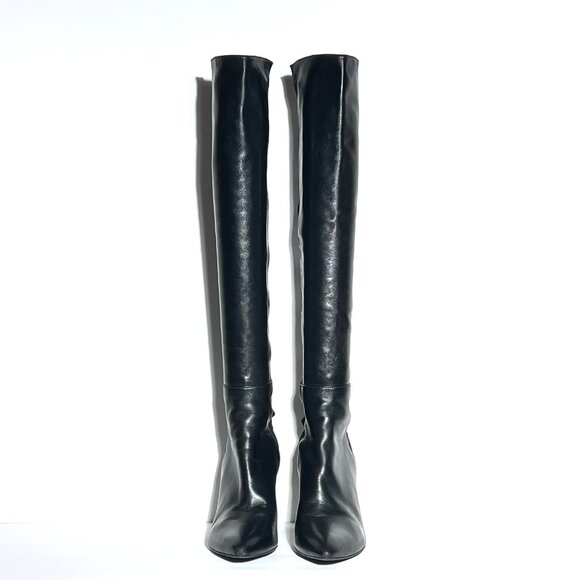 Stuart Weitzman Black Over the Knee 50/50 High Heel Boot Sz 8 - Picture 1 of 15